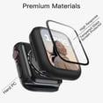 thumbnail image 3 of JETech Case with Screen Protector Compatible with Apple Watch Series 9 8 7 45mm, Overall Protective Cover, Built-in Tempered Glass Film High Sensitivity, 2 Pack (Black), 3 of 6