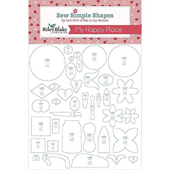 Riley Blake Design Lori Holt Chicken Salad Simple Shapes, Clear STT-24571