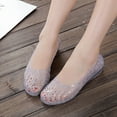 thumbnail image 2 of Women's Casual Breathable Slip-On Sandals, 2 cm Flat Shoes Open Toe Silver, 37-40, 2 of 6