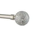 thumbnail image 2 of Exclusive Home White Mosaic 1" Curtain Rod and Coordinating Finial Set, Gunmetal, Adjustable 66"-120", 2 of 8