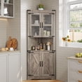 thumbnail image 6 of Studyset 67" Tall Corner Storage Cabinet with Lights,Farmhouse Corner Hutch Display Cabinet with Glass Doors,Free Standing Corner Storage Cabinet,Wooden Storage Organizer for Kitchen,Living Room, 6 of 7