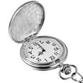 thumbnail image 2 of kitwin Vintage Pocket Watch Quartz Pocket Watch with Chain Classic Mechanical Movement Pocketwatch Smooth Silver Steel Men Watch Hand Winding Pocket Watch for Men Women Christmas Gift, 2 of 9