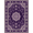 Purple, Pattern 10, variant on Design&I 8'x10' Washable Area Rug Purple Symmetrical Para Ornament Bordered Traditional Bedside for King Size Bedroom, Under Bed, Sleek Flatweave Pet Friendly