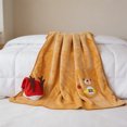 thumbnail image 6 of SLYNSHome Small Christmas Flannel Throw Blanket,Yellow Soft Fleece Roll‑Up Blanket With Snowman Santa Reindeer Design For Sofa Bed Holiday Gift, 6 of 6