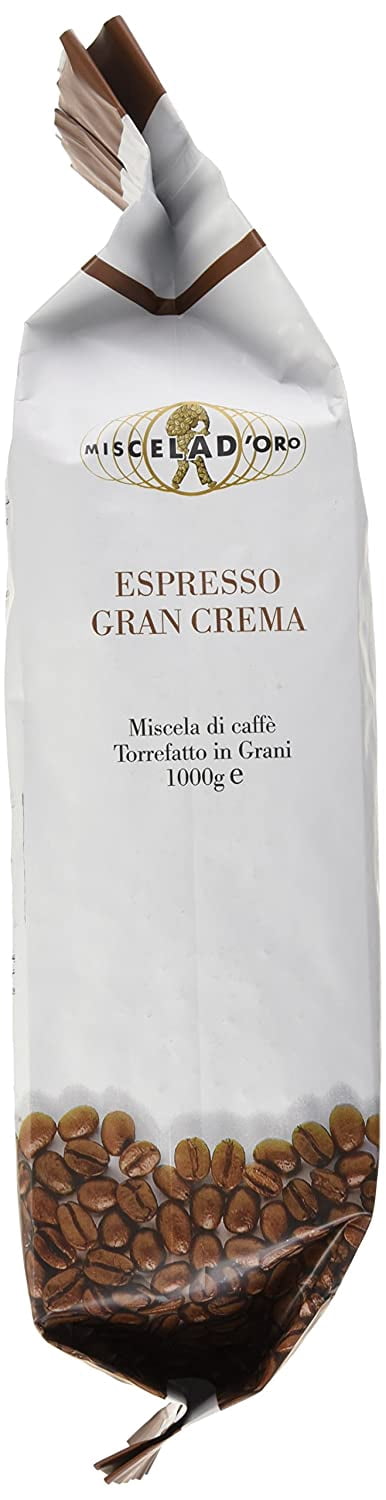 Miscela d'Oro Gran Crema Espresso Whole Roasted Coffee Beans, 2 Pack, 2.2 lbs Each