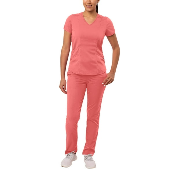 Adar Pro Core Classic Scrub Set For Women Tailored VNeck Scrub Top