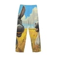thumbnail image 3 of Vsdgher Funny Countryside Donkey Print Mens Pajama Pants Sleep & Lounge Pants, PJ Bottoms With elastic waistb and Pockets, 3 of 5