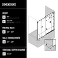 thumbnail image 2 of VIGO Elan Hart 56 to 60 in. W x 66 in. H Sliding Frameless Tub Door in Chrome with 3/8 in. (10mm) Clear Glass, 2 of 10