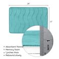 thumbnail image 5 of Astarin Waved Green Memory Foam Bath Mat, 24" x 17", Non-Slip Backing Machine Washable, 5 of 7