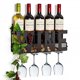 thumbnail image 1 of Pastilla de vino de metal montada en la pared Soduku 4 Soporte de vaso de vaso largo y vino de almacenamiento de corcho SODUKU Ver descripción, 1 of 2