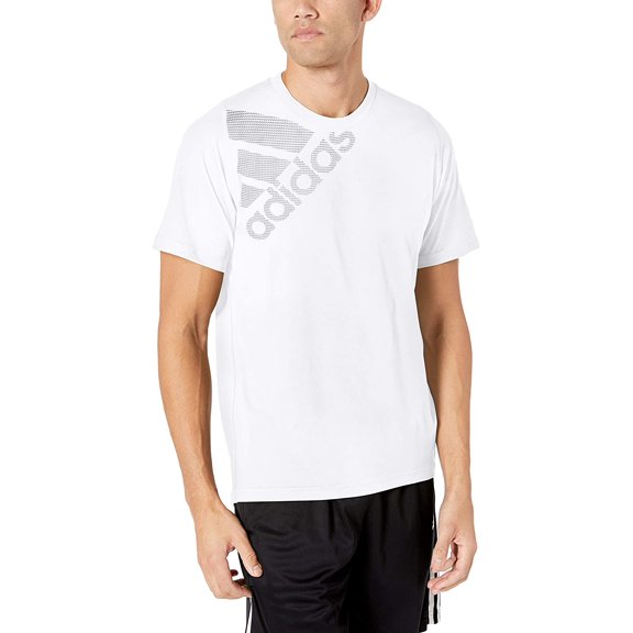 adidas Men's Freelift Sport Badge Of Sport Graphic Tee, White/Tech Ink