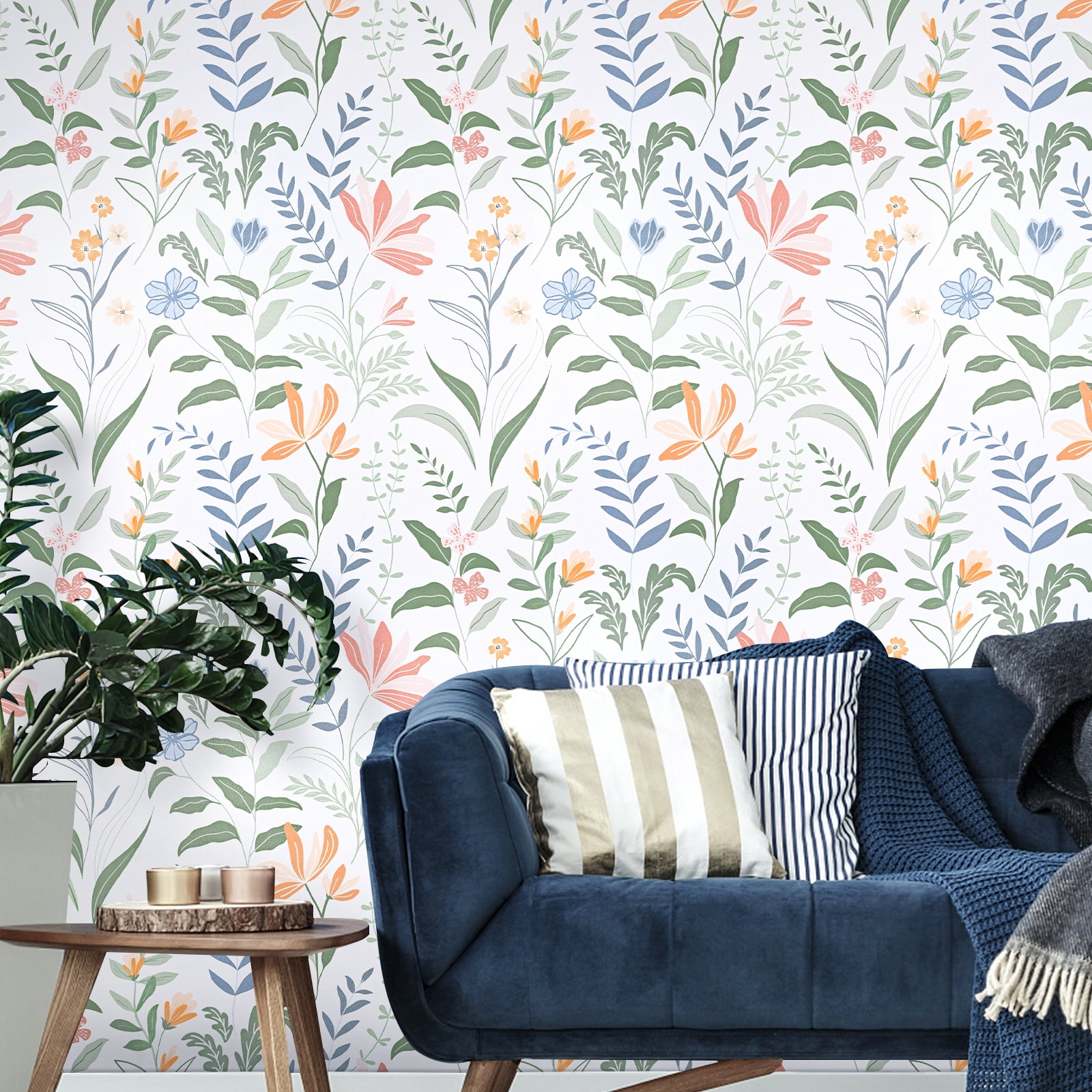 DAZLUTE Peel and Stick Adhesive Wallpaper Green Contact Paper Removable Wall Paper,17.72" x 394"