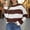 Brown, variant on Dolkfu Striped Sweaters Women Crew Neck Black Cozy Sweater Pullover Loose Knit Shirt Ladies Tops L