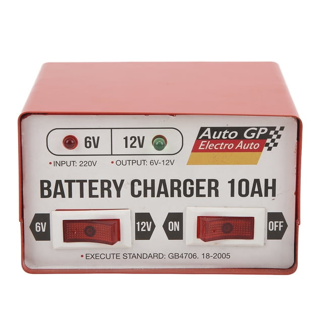 Cargador de batería inteligente para automóvil Máquina de reparación de carga rápida 6V 12V Enchufe rojo ajustable de la UE 110-220V