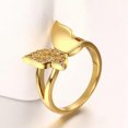 thumbnail image 5 of QQTDFG 18K Rose Gold Plated Fashion Ring AAA Zirconia Women Butterfly B247-18K Gold Plated-7, 5 of 7
