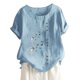 thumbnail image 1 of Gibobby Playeras Mujer Camisas de mujeres Loose Daily con estilo（Azul， XL), 1 of 4