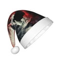 thumbnail image 2 of Fuzoiu Red And White Screaming Demon Skull Print Santa Hat Christmas Hat for kids,Santa Hats with Pompom, Unisex Xmas Holiday Hat for Christmas New Year Festive Party Supplies, 2 of 6