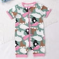 thumbnail image 2 of XDZJLR Bamboo Baby Pajamas Bodysuits Long Sleeve Zip Up Soft Comfortable Casual Jumpsuit Toddlers Daily Onesies Boy Girl Sleepwear Pink 12-18 Months, 2 of 3