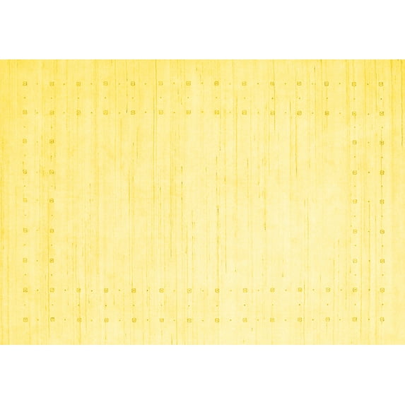 Ahgly Company Indoor Rectangle Solid Yellow Modern Area Rugs, 4' x 6'