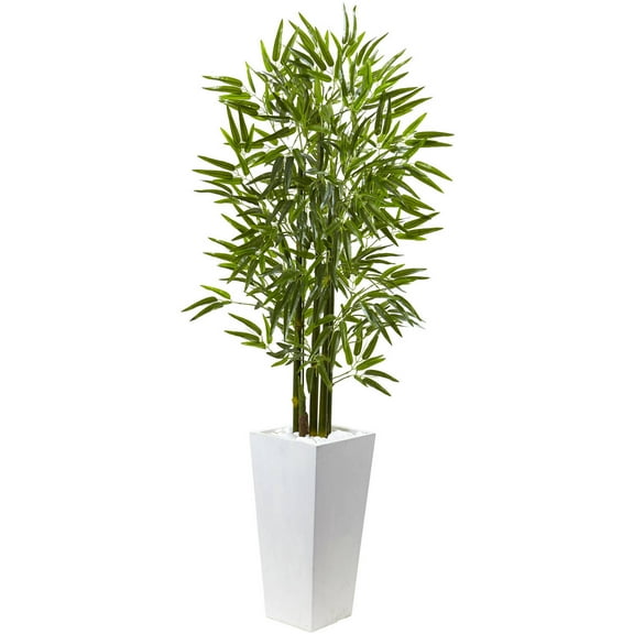 Nearly Natural 5' Bamboo Artificial Tree with Planter (Indoor/Outdoor), Green