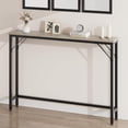 thumbnail image 1 of IdeaHouse 5.9" Narrow Sofa Table, Color Block Skinny Console Table, Slim Behind Couch Table for Living Room, Entryway, Hallway, Foyer - Grey, 1 of 7