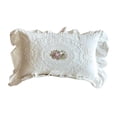thumbnail image 1 of Cojín decorativo, cojín de cama, elegante, hecho a mano, rústico, estilo granja francés, estampado floral bohemio, cojín con volantes para sofá, silló rectángulo, 1 of 8
