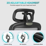Ninecer Ergonomic Office Chair, Computer Desk Chair with Wheels, High Back Mesh Office Chair with Adjustable Lumbar Support, Headrest, Flip-Up Armrests, Black
