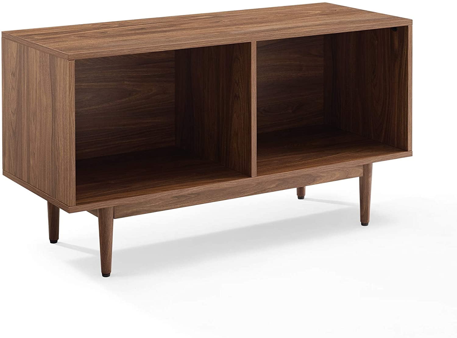 Crosley Furniture Liam Medium Mid-Century Record Storage Console Cabinet Walnut