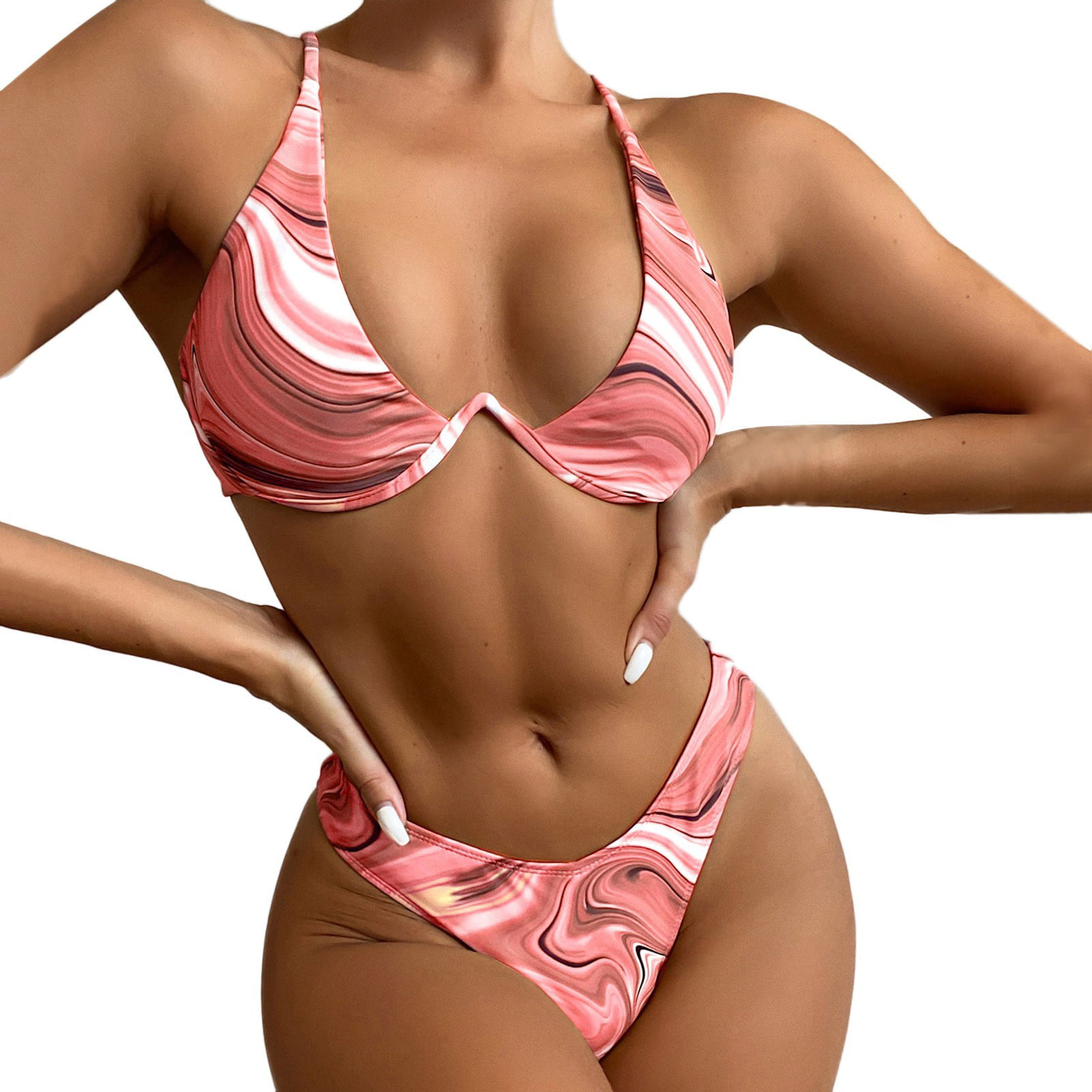 Womens Solid Bikini Set Padded Push Up Bra Swimwear Swimsuit Beach Bathing Suit 