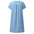 thumbnail image 5 of WEIGFI Womens Summer Dresses Short Sleeve Casual Homewear Outdoor Loose Fit Dress Solid Color Crew Neck Lightweight Stylish Beach Sundress,BU1,XXXL, 5 of 7
