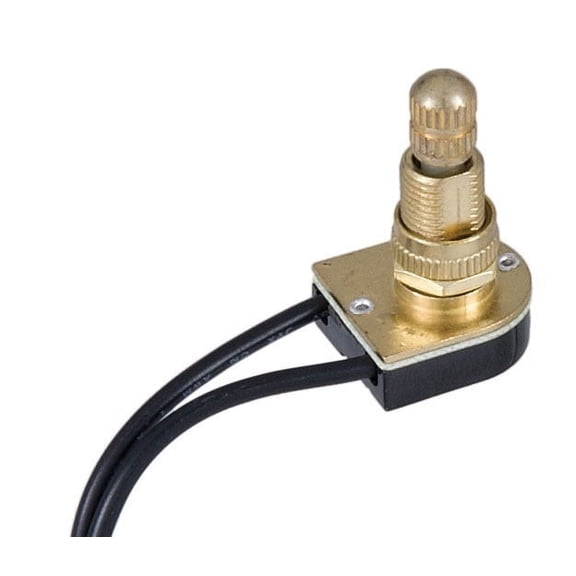 B&P Lamp® On-Off Rotary Canopy Switch with nonremovable brass plated knob, 5/8" shank