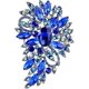 thumbnail image 1 of Broche con forma de flor y estilo gota de agua, delicado y brillante cristal de estrás, accesorio de ropa, joyería, regalo, azul, 1 of 3