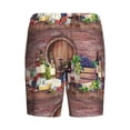 thumbnail image 5 of Naloa Bottle Glass Red Wine Men's Short Pajama Pants, Lounge Comfort Shorts with Elasticized Waistband and Side Pockets - X-Large, 5 of 9