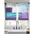 thumbnail image 2 of Abstract Purple Sheer Curtains for Living Room Bedroom, Light-filtering Sheer Curtain, Teal Blocks Modern Geometric Aesthetic LigRod Pocket Voile Window Treatment Drapes, 52’’Wx54’’L, 2 Panels Set, 2 of 7