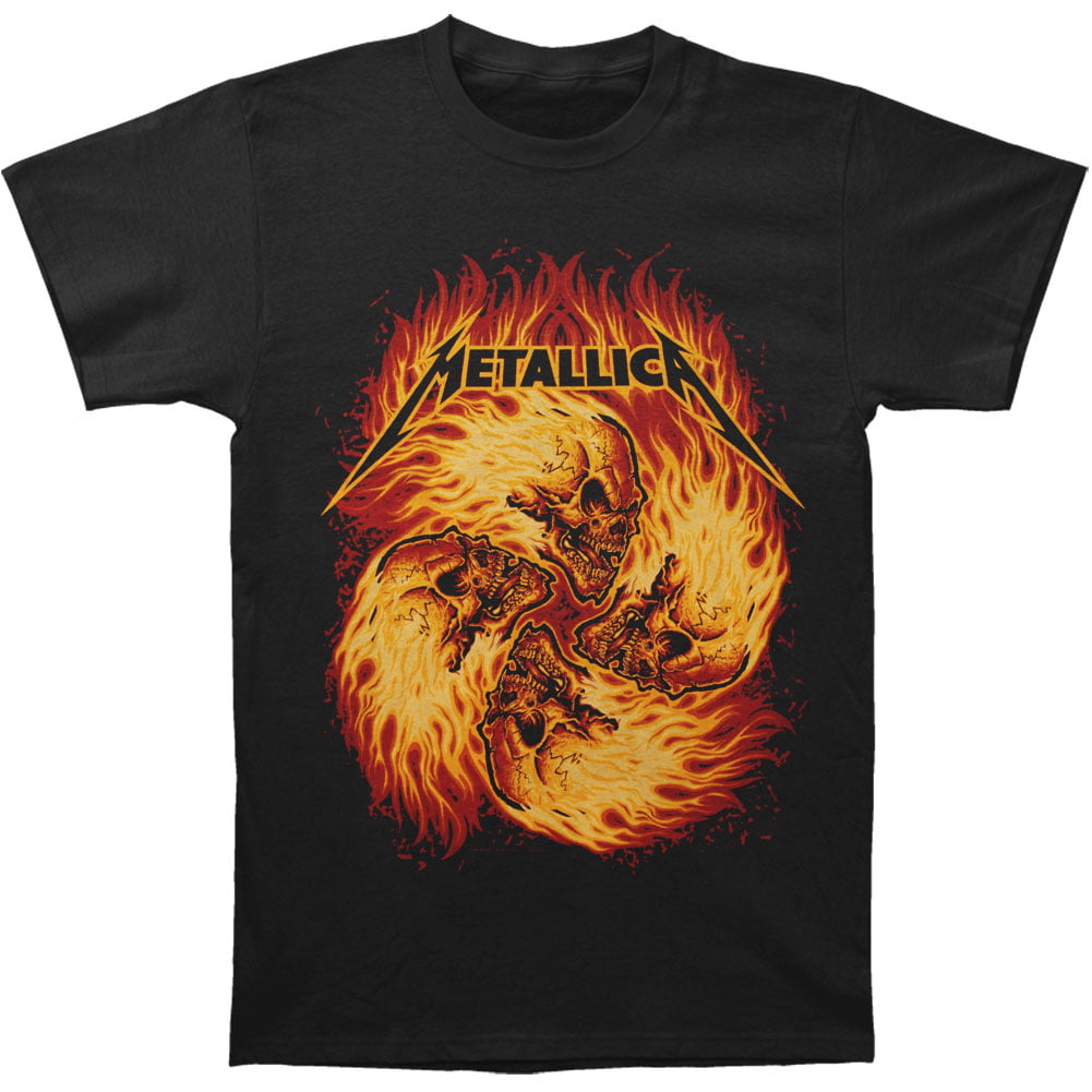 Metallica - Metallica Men's Flame Skulls Slim Fit T-shirt X-Small Black ...