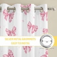 thumbnail image 6 of Valentine's Day Kitchen Curtains Window Panels, Pink Bows Shining Stars Simple Art Insulated Window Treatment Curtain, Grommet Curtains for Bedroom/Living Room/Bathroom, 2 Piece 42"Wx54"L, 6 of 8