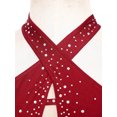 thumbnail image 6 of Aislor Women Halter Neck Gymnastics Leotard Sleeveless Ballet Dance Dress Performance Costume Burgundy L, 6 of 7