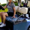 thumbnail image 3 of Renewold Golf Cart Seat Cover Soft Golf Cart Seat Towel Blanket Universal Fit for EZGO Yamaha Club Cars and More 2-Seat Golf Cart, Sea Turtle Hibiscus Blue, 3 of 5