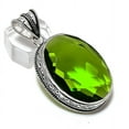 thumbnail image 2 of Natural Peridot Gemstone Handmade 925 Sterling Silver Jewelry Pendant 2.17", 2 of 2