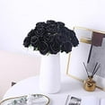 thumbnail image 5 of 10 PCS Artificial Roses Flowers, Realistic Blossom Roses, Real Touch Silk Rose, Single Fake Flower Long Stem Bouquets for Home Wedding Party Decor(Black), 5 of 7