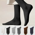 thumbnail image 7 of Xfvqtps Mens and Womens Crew Socks Solid Color Stripe Simplicity Middle Tube Non Shedding Thickened Comfort Soft Cozy Warm Winter Dress Socks Gray, 7 of 7