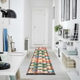 thumbnail image 4 of Yayeee Runner Rug for Bedroom 2'x6' Machine Washable Hallway Non Slip Mat, Green Checkered Daisy, 4 of 8