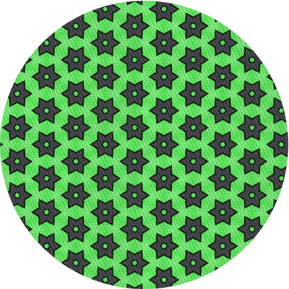 Ahgly Company Indoor Round Patterned DarkSlateGray or DarkSlateGrey Green Area Rugs, 8' Round