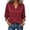 Red, variant on Asgosdo Women Solid Satin V Neck Blouse 3/4 Smocked Ruffle Cuff Sleeve Full Button Front 35 Cotton 65 Polyester Loose Casual Office Shirts Spring Summer Womens Daily Tops S-XXXL