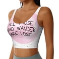 thumbnail image 2 of Fuzoiu Not All Those Who Wander Are Lost Print Women's Sports Vest,U-Back Sports Tank,Gym Vests,Athletic Sleeveless Shirts,Exercise Undershirts,Yoga, Gym, and Dance Wear-Large, 2 of 8