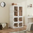thumbnail image 2 of HOMCOM Portable Closet Wardrobe with 5 Compartments, Hanging Rod, White, 2 of 10