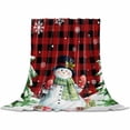 thumbnail image 2 of Christmas Snowman Throw Flannel Blanket 40x60In Winter Xmas Pine Tree Snowflakes Red Plaid Super Soft Cozy Bed Blanket, Lightweight Plush Fuzzy Bed Throw for Bedroom Sofa Couch Living Room, 2 of 4