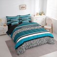 thumbnail image 3 of Castle Fairy Leopard Zebra Print Bedding Comforter Set,Abstract Stripes Queen Bedding Sets, 3 of 8