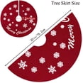 thumbnail image 4 of Burlap Christmas Tree Skirt, 30 Inch Red Tree Skirt with White Snowflakes and Merry Christmas Words, for Xmas Holiday Home Decoration, 4 of 6