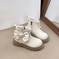 thumbnail image 2 of KPOPLK Girls Boots Fashion Ankle Boots for Girls Elastic Pull on Short Booties with Bow for Toddler/Little Kids(11,Beige), 2 of 9